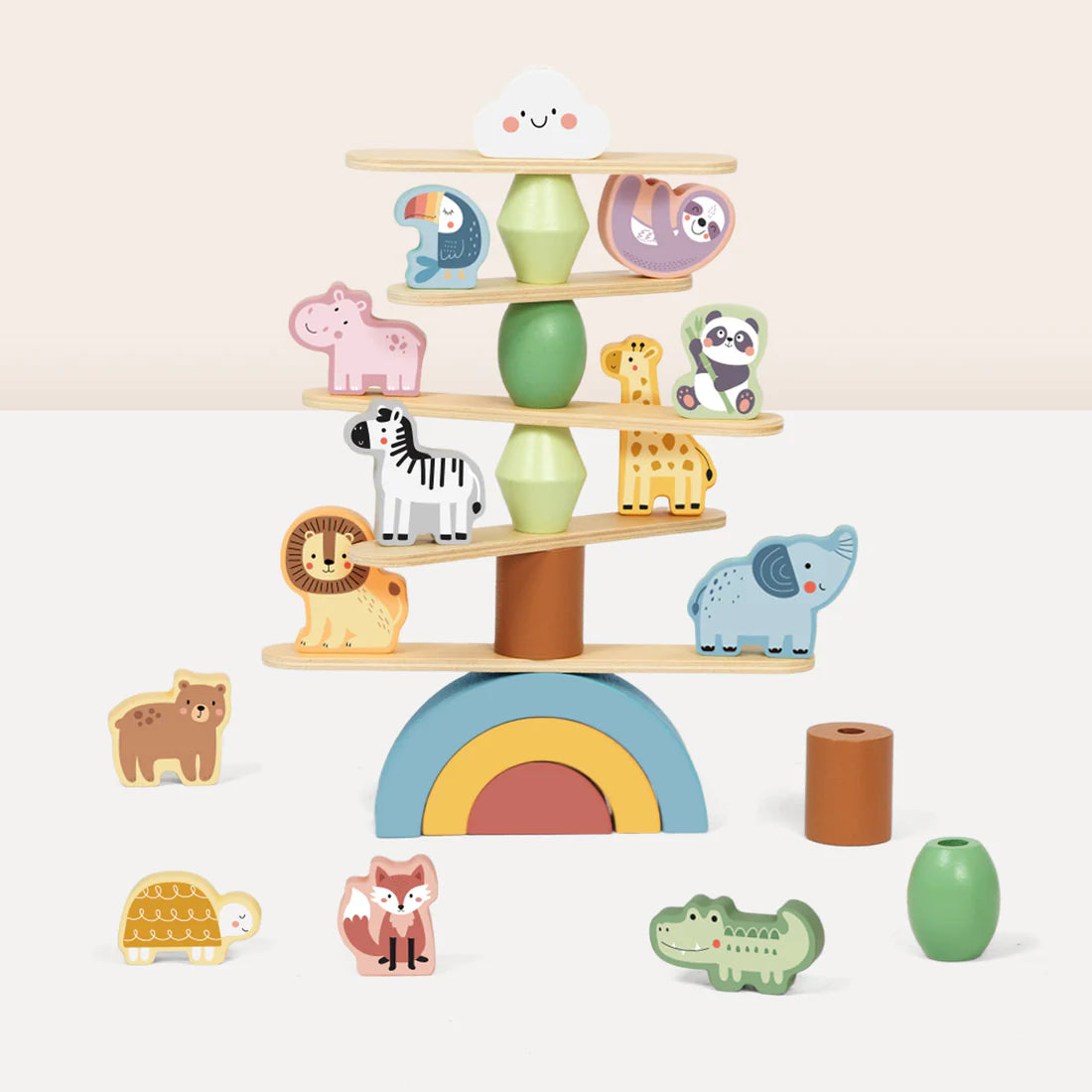 Animales Apilables Montessori de Equilibrio │ Madera +18 Meses