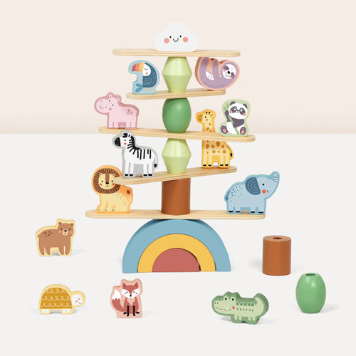 Animales Apilables Montessori de Equilibrio │ Madera +18 Meses