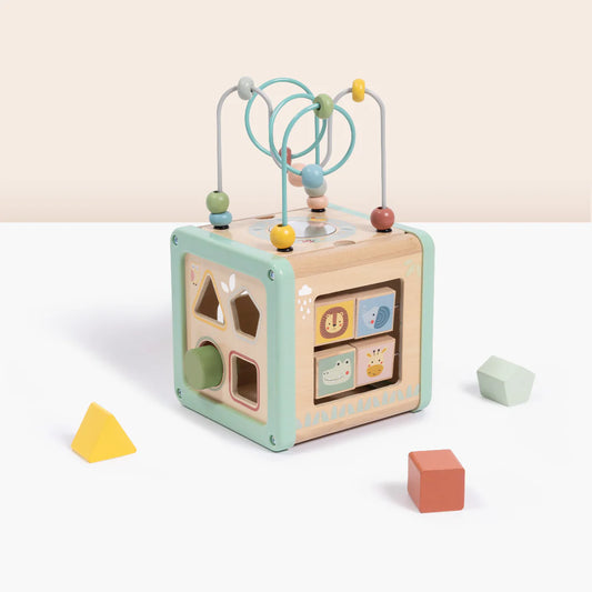 Cubo de Actividades 5 en 1 Montessori Madera | +18 meses