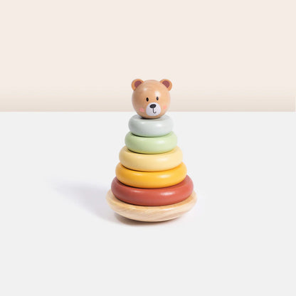 Apilador Osito Montessori de Madera │ Motricidad Fina +12 Meses