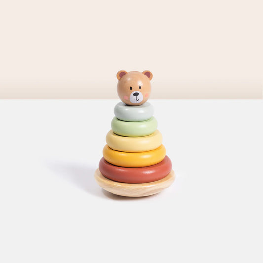 Apilador Osito Montessori de Madera │ Motricidad Fina +12 Meses