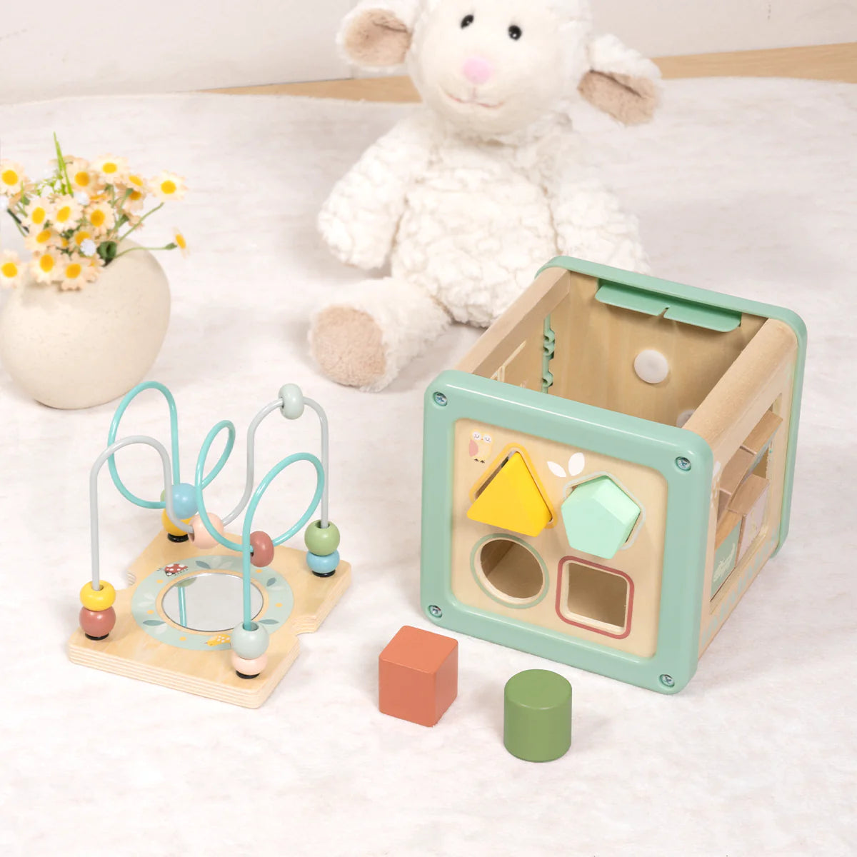 Cubo de Actividades 5 en 1 Montessori Madera | +18 meses