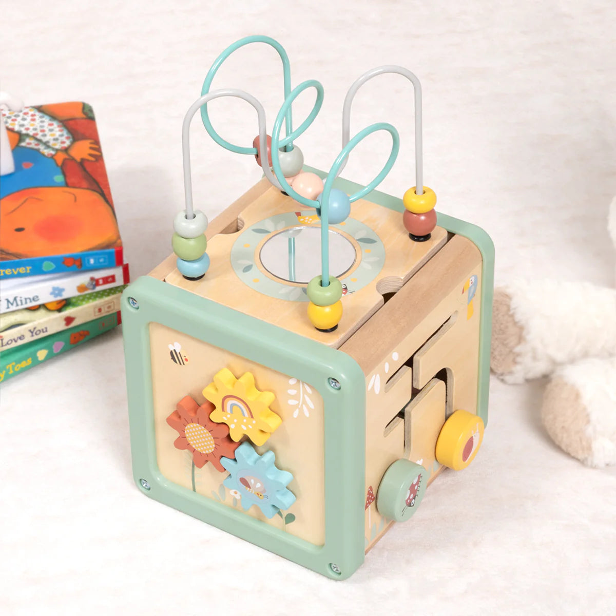 Cubo de Actividades 5 en 1 Montessori Madera | +18 meses
