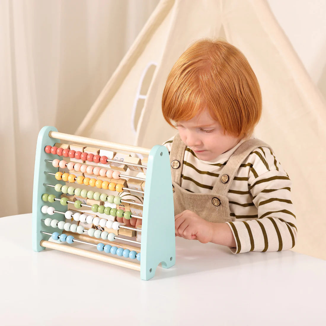 Ábaco Doble Cara Montessori │ Números y Letras │ Madera +2 Años