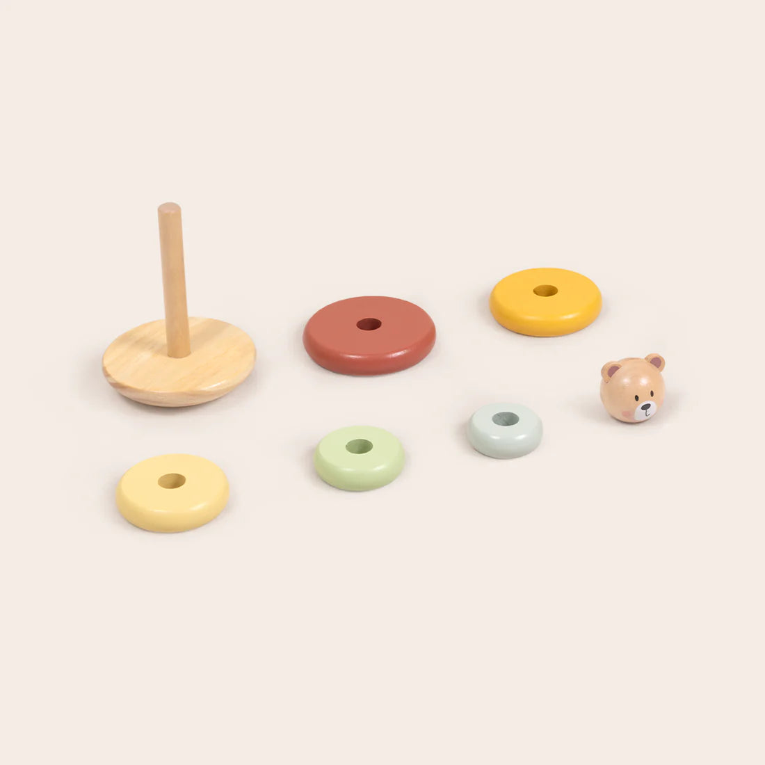 Apilador Osito Montessori de Madera │ Motricidad Fina +12 Meses