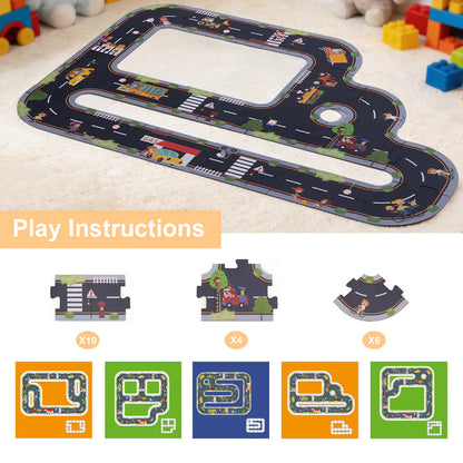 Puzzle de Ciudad Montessori │ Pista de Coches │ Cartón +3 Años