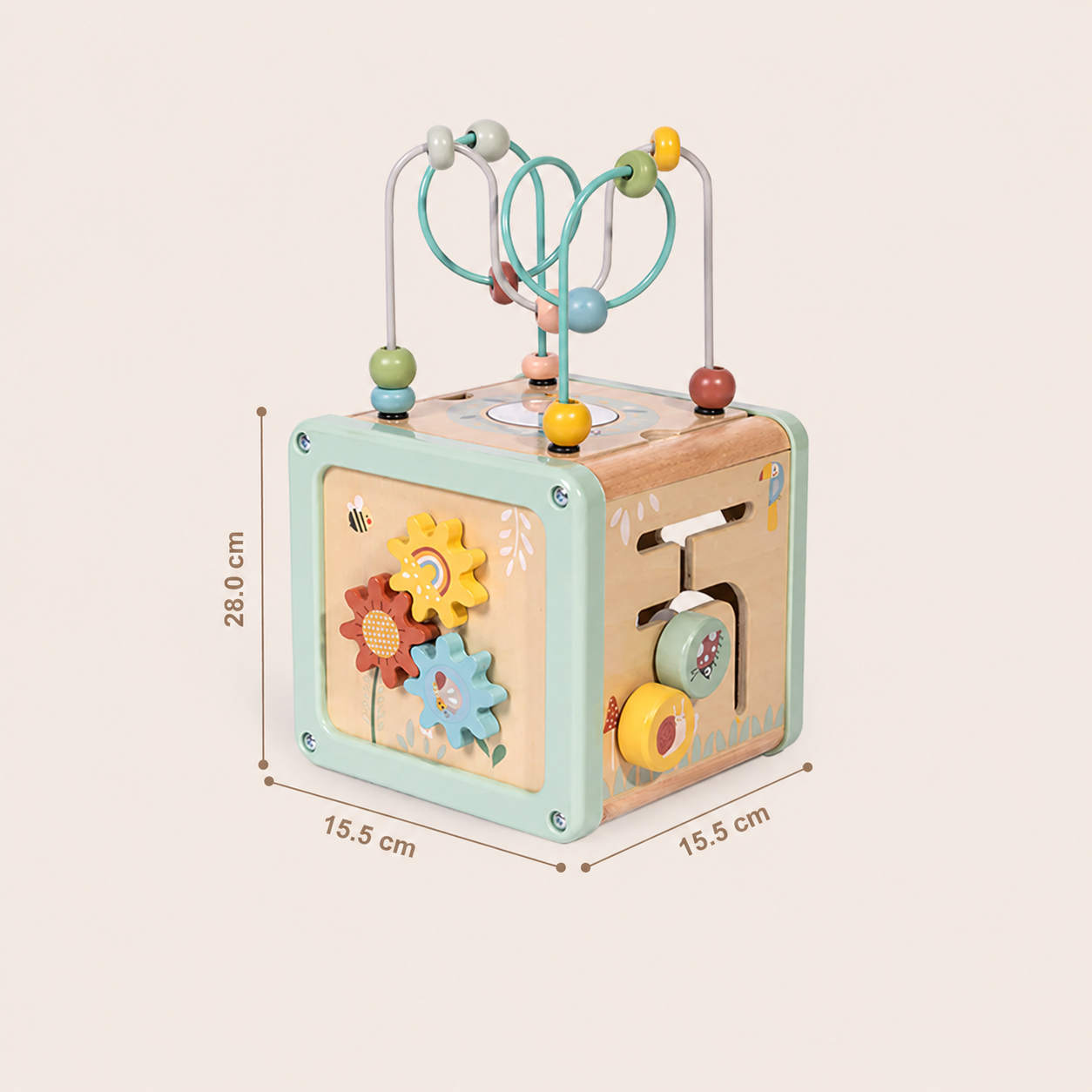 Cubo de Actividades 5 en 1 Montessori Madera | +18 meses