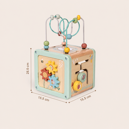 Cubo de Actividades 5 en 1 Montessori Madera | +18 meses