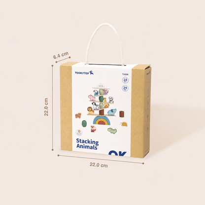 Animales Apilables Montessori de Equilibrio │ Madera +18 Meses