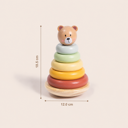 Apilador Osito Montessori de Madera │ Motricidad Fina +12 Meses