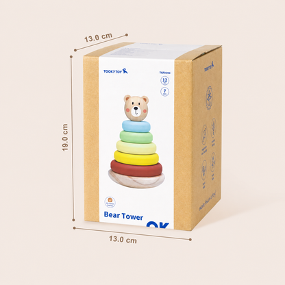 Apilador Osito Montessori de Madera │ Motricidad Fina +12 Meses