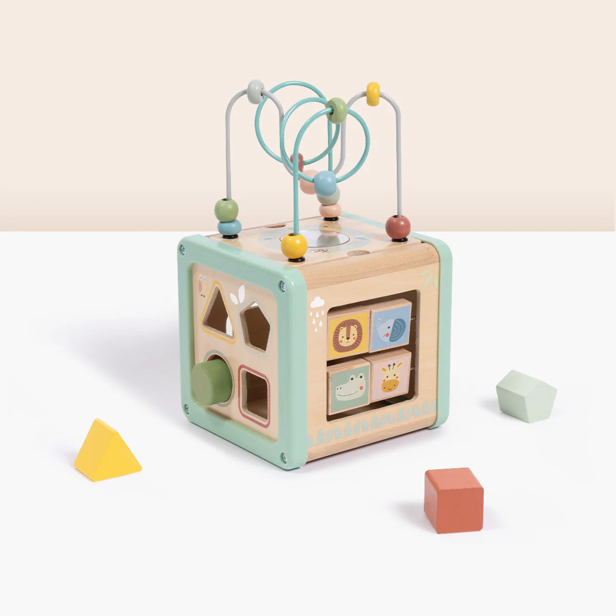 Cubo de Actividades Montessori 5 en 1 │ Madera +18 Meses