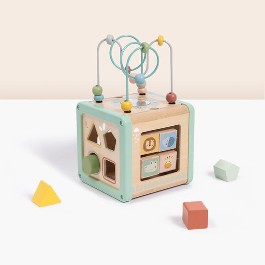 Cubo de Actividades Montessori 5 en 1 │ Madera +18 Meses
